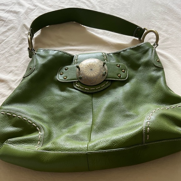 Franco Sarto green faux leather shoulder bag - Picture 1 of 5